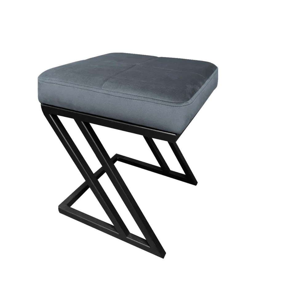 Pufa ZAZU BL VELVET ciemnoszara