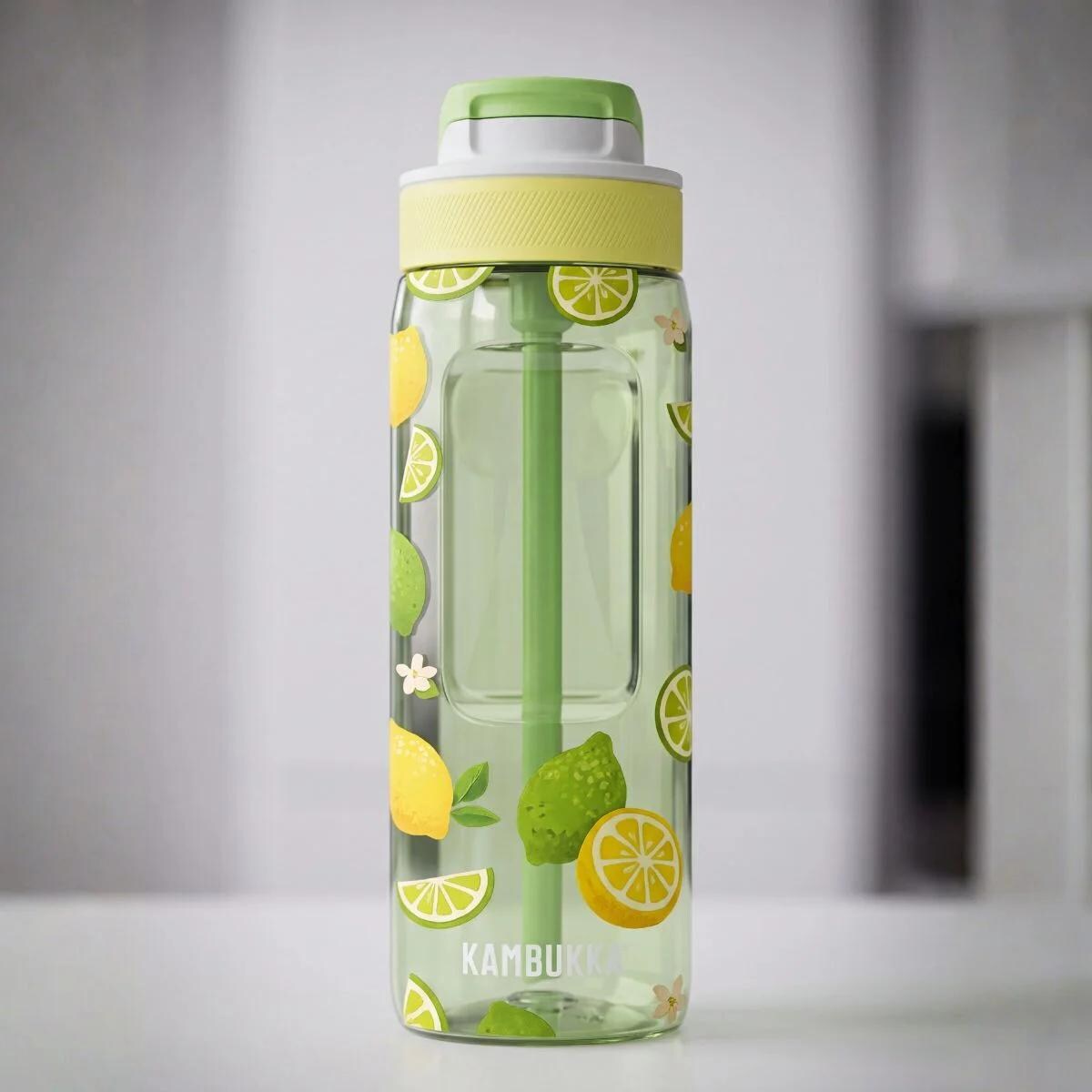 Butelka na wodę ze słomką Lagoon 750ml - Lemon Fresh
