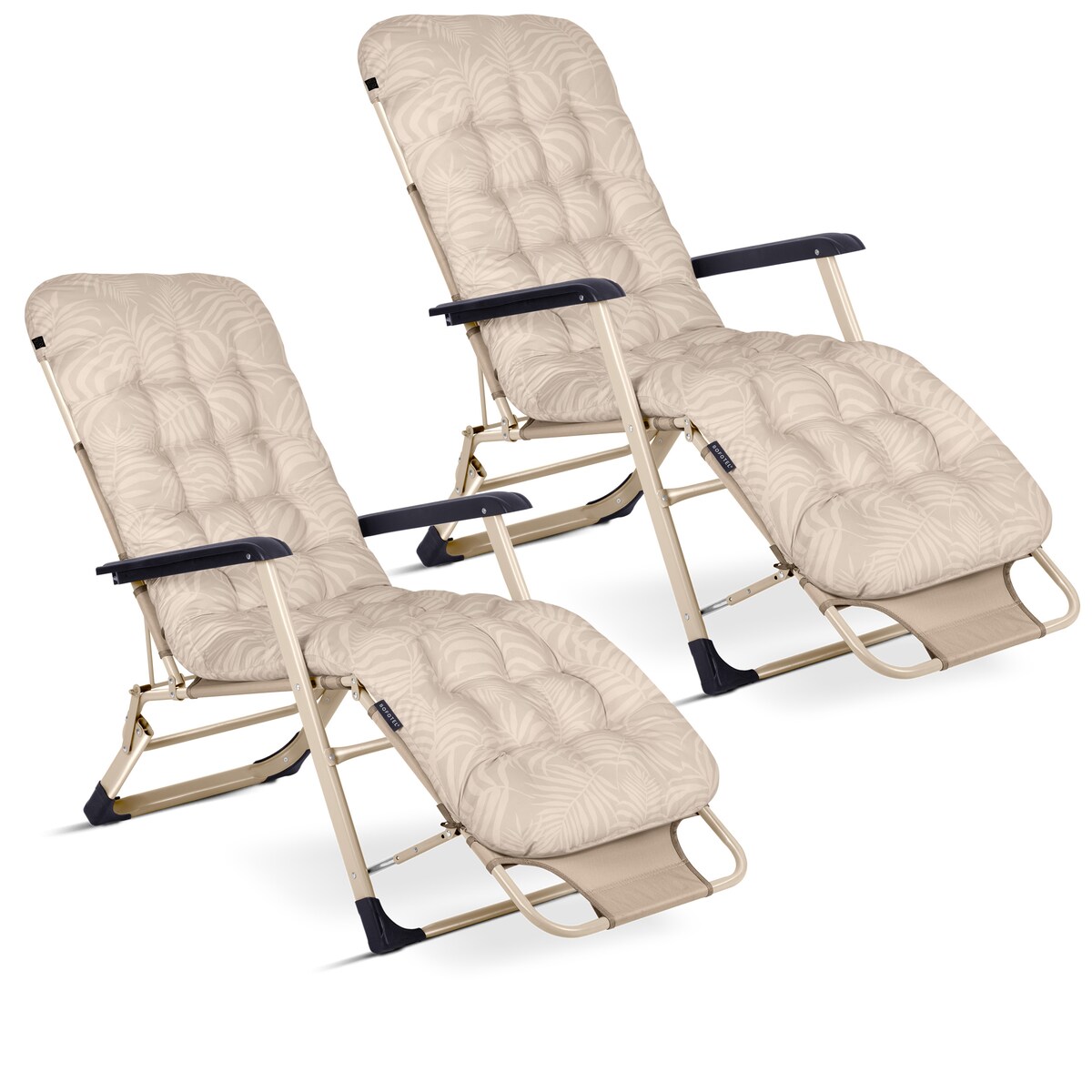 Leżak ogrodowy grawitacyjny z poduszką Sofotel składany fotel na taras balkon 2 szt.