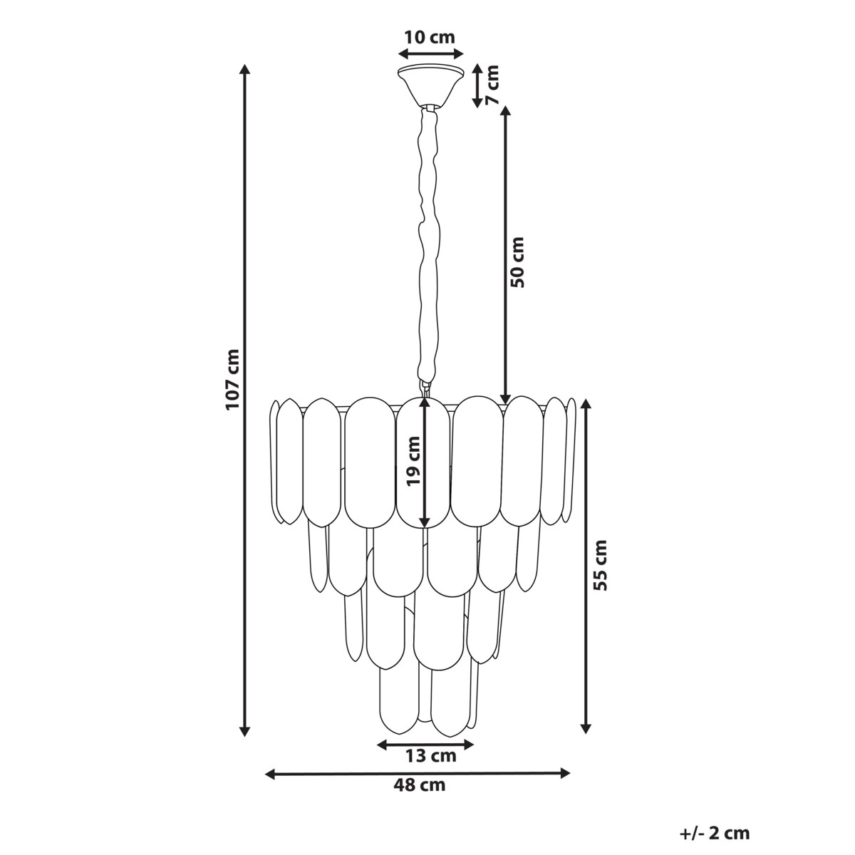 Żyrandol CARAVELI Szkło Mosiężny