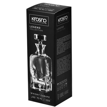 Kwadratowa Karafka do Whisky Wódki Nalewki Solidna Legend Krosno 0,75 l