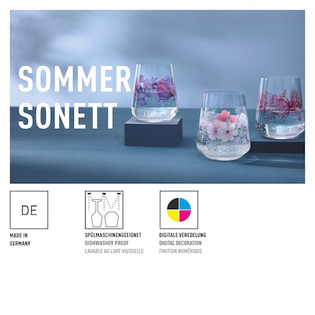 Ritzenhoff Szklanka kryształowa Sommersonett kwiaty 510 ml ilustrator T. Kuhlmann