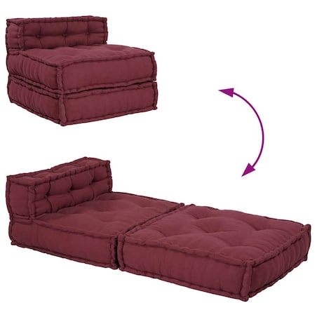 vidaXL Modułowa sofa, bordowy, 70x70x54, materiał