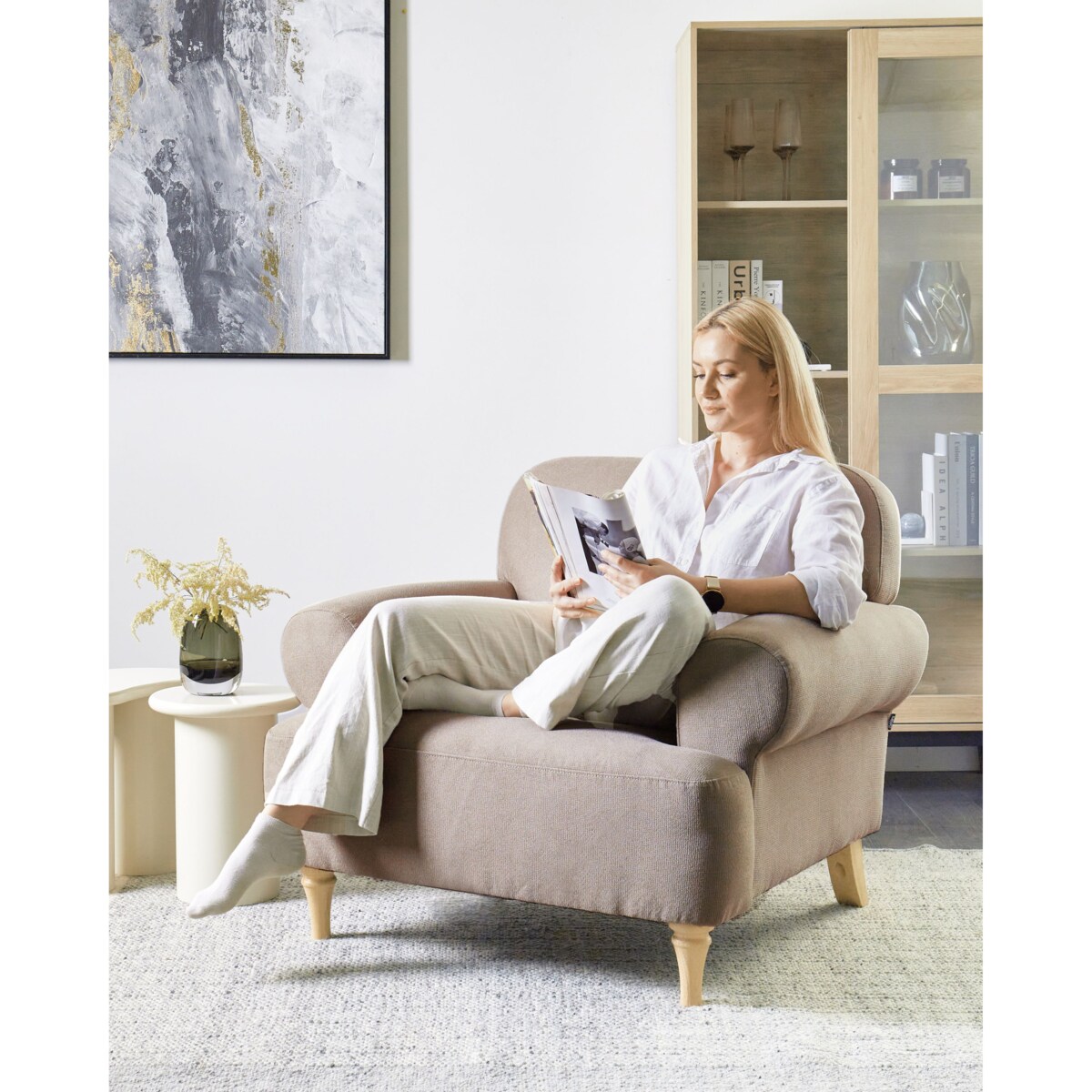 Fotel KIBERG Beżowoszary