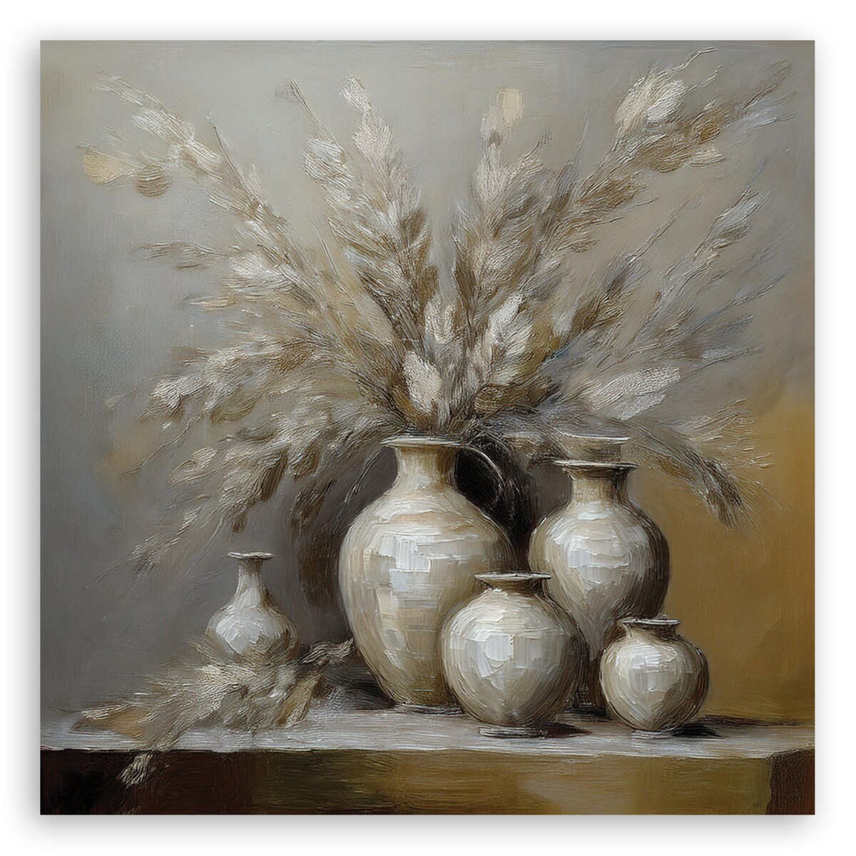 Obraz nowoczesny do kuchni salonu jadalni Kwiaty w wazonie martwa natura w stylu retro 60x60