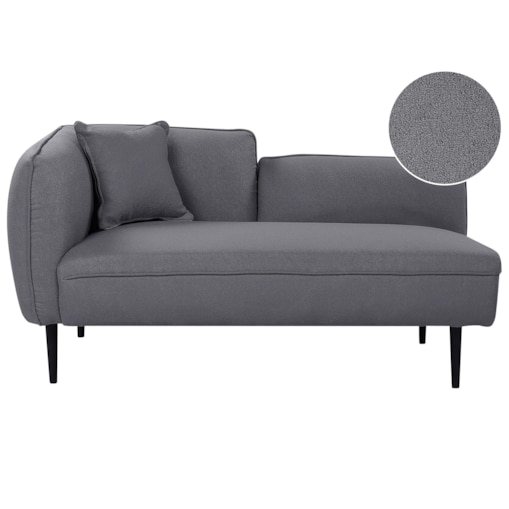 Szezlong boucle lewostronny ciemnoszary CHEVANNES