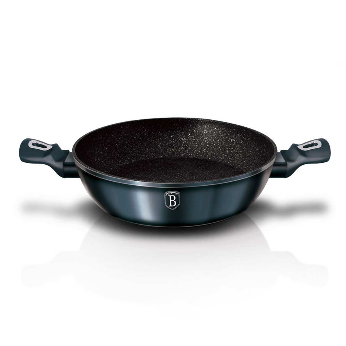 Garnek płaski z powłoką granitową 3.8L 28cm BERLINGER HAUS Metallic Aquamarine