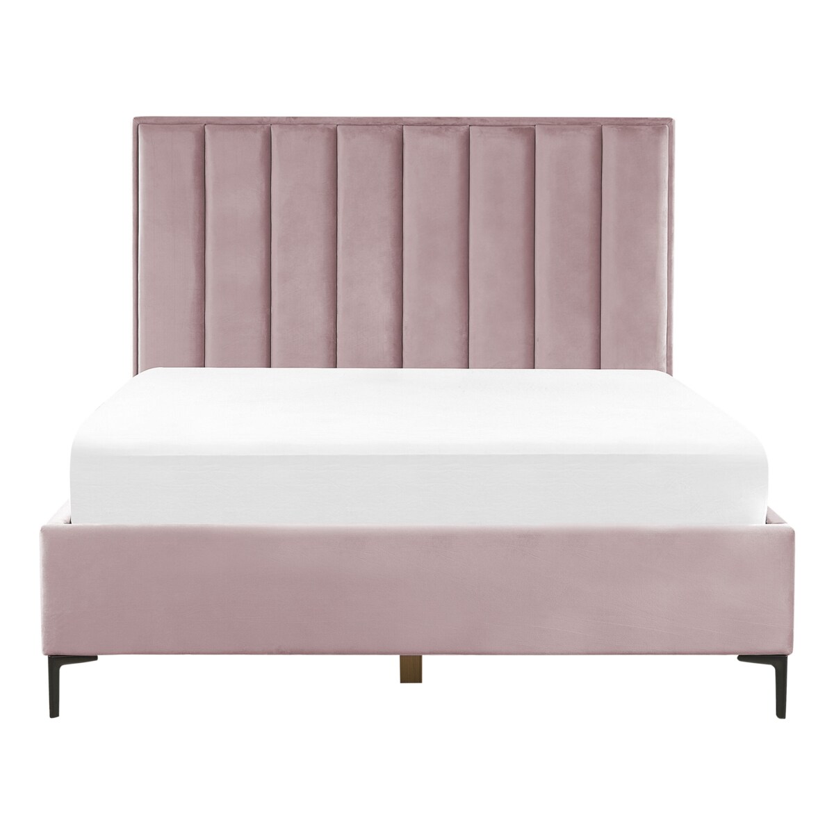 Łóżko z pojemnikiem welurowe 160 x 200 cm różowe SEZANNE