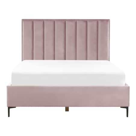 Łóżko z pojemnikiem welurowe 160 x 200 cm różowe SEZANNE