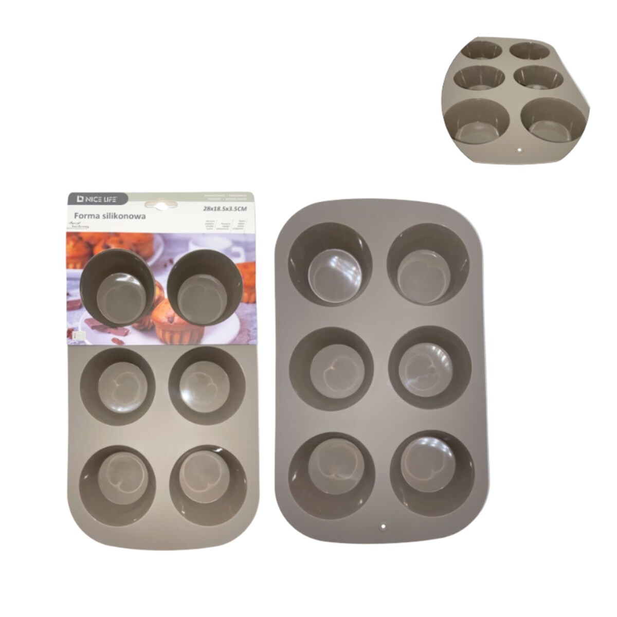 forma silikonowa 3d bakefun muffin l 28x18x3,5 cm