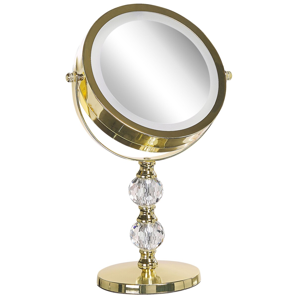 Lusterko kosmetyczne LED ø 18 cm złote CLAIRA