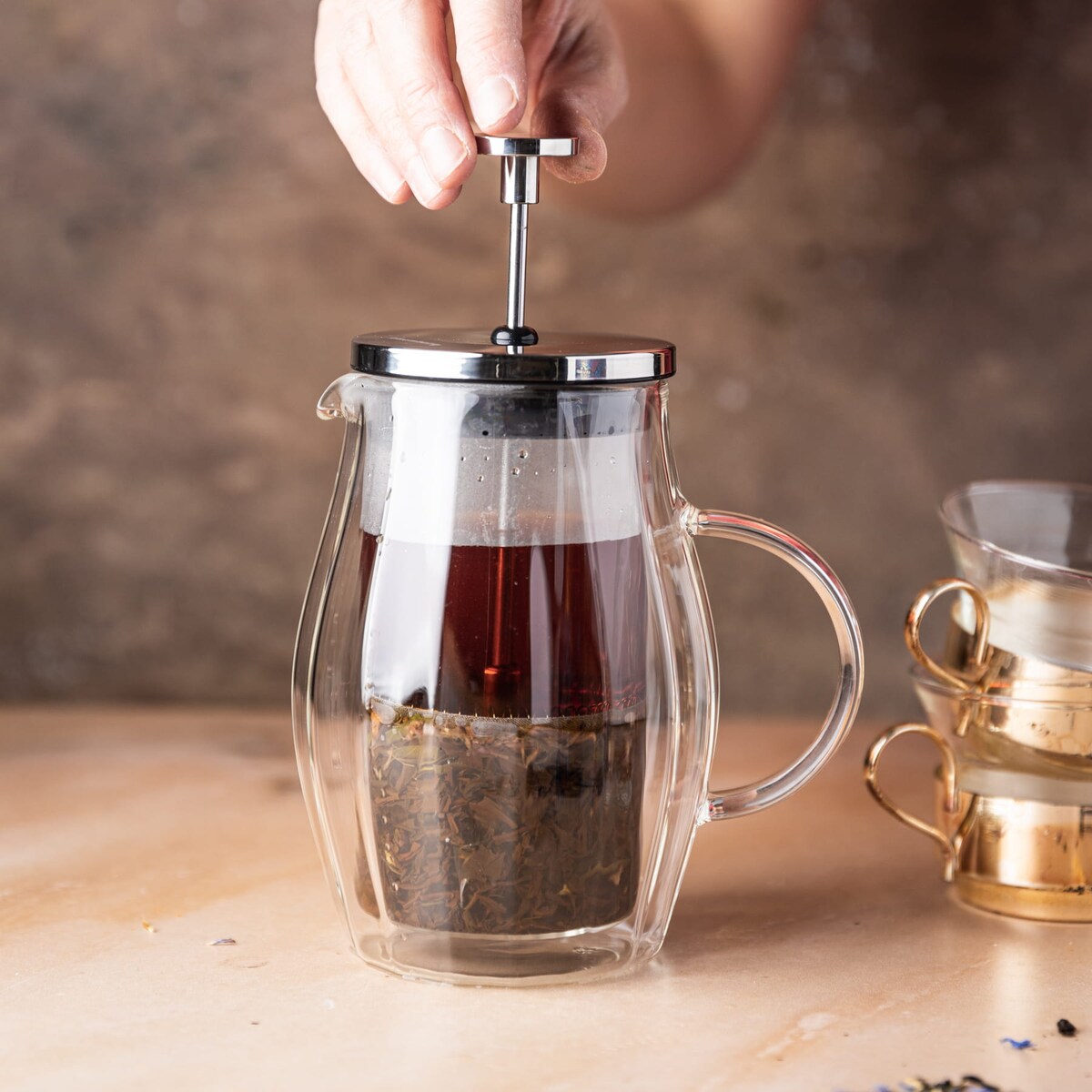 Zaparzacz do kawy herbaty 0.35L French Press srebrny KLAUSBERG