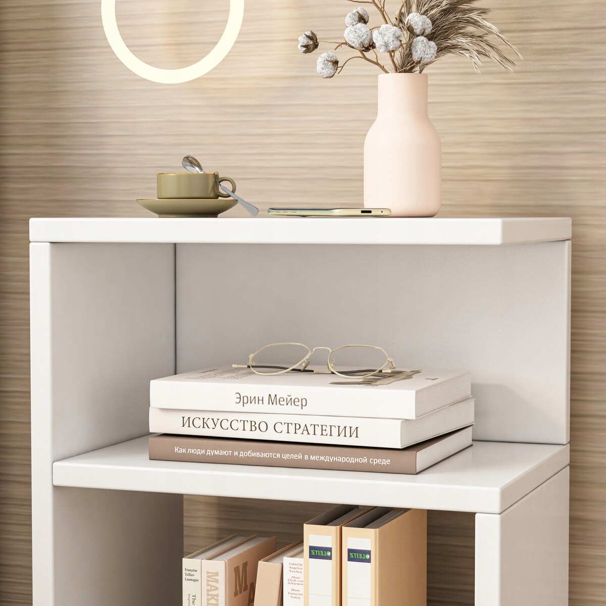 Szafka nocna stolik loft biała do sypialni salonu nowoczesna 50 cm