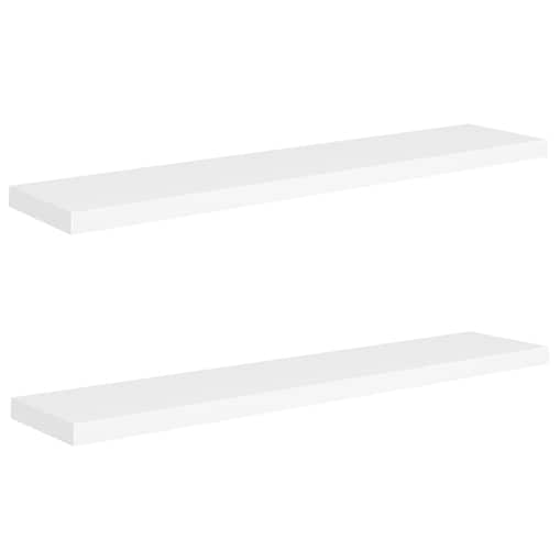 vidaXL Półki ścienne 2 szt., białe, 120x23,5x3,8 cm, MDF