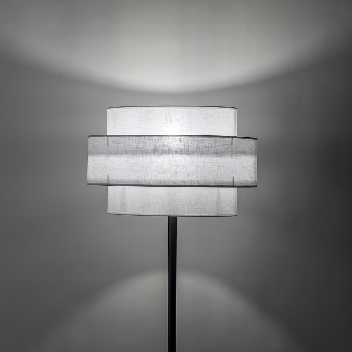 Lampa podłogowa TK Lighting CALISTO WHITE 5894 biała czarna E27 z dużym abażurem 50 cm