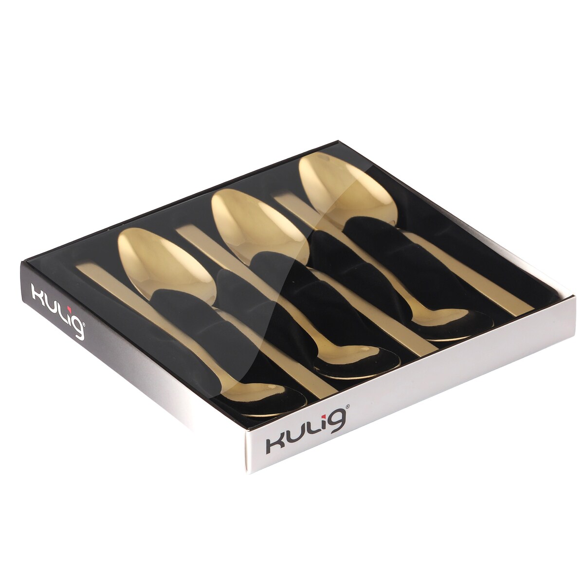 Komplet 6 łyżeczek do herbaty Piano gold w pudełku 29507