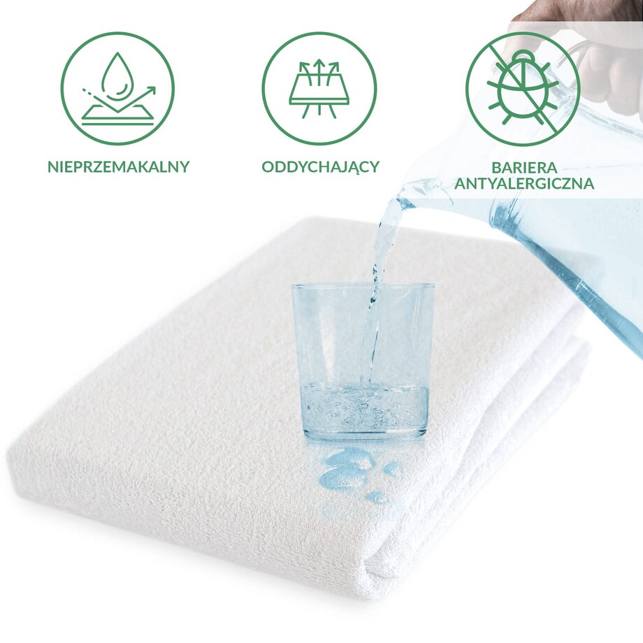 Ochraniacz na materac wodoodporny, rozmiar 120x200 Damson kolor biały