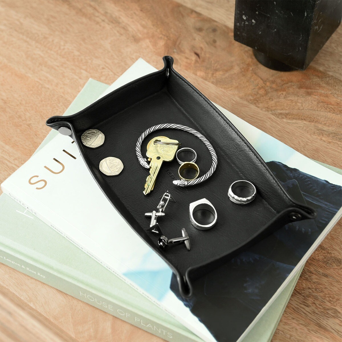 Podstawka prostokątna na drobiazgi Stackers czarna