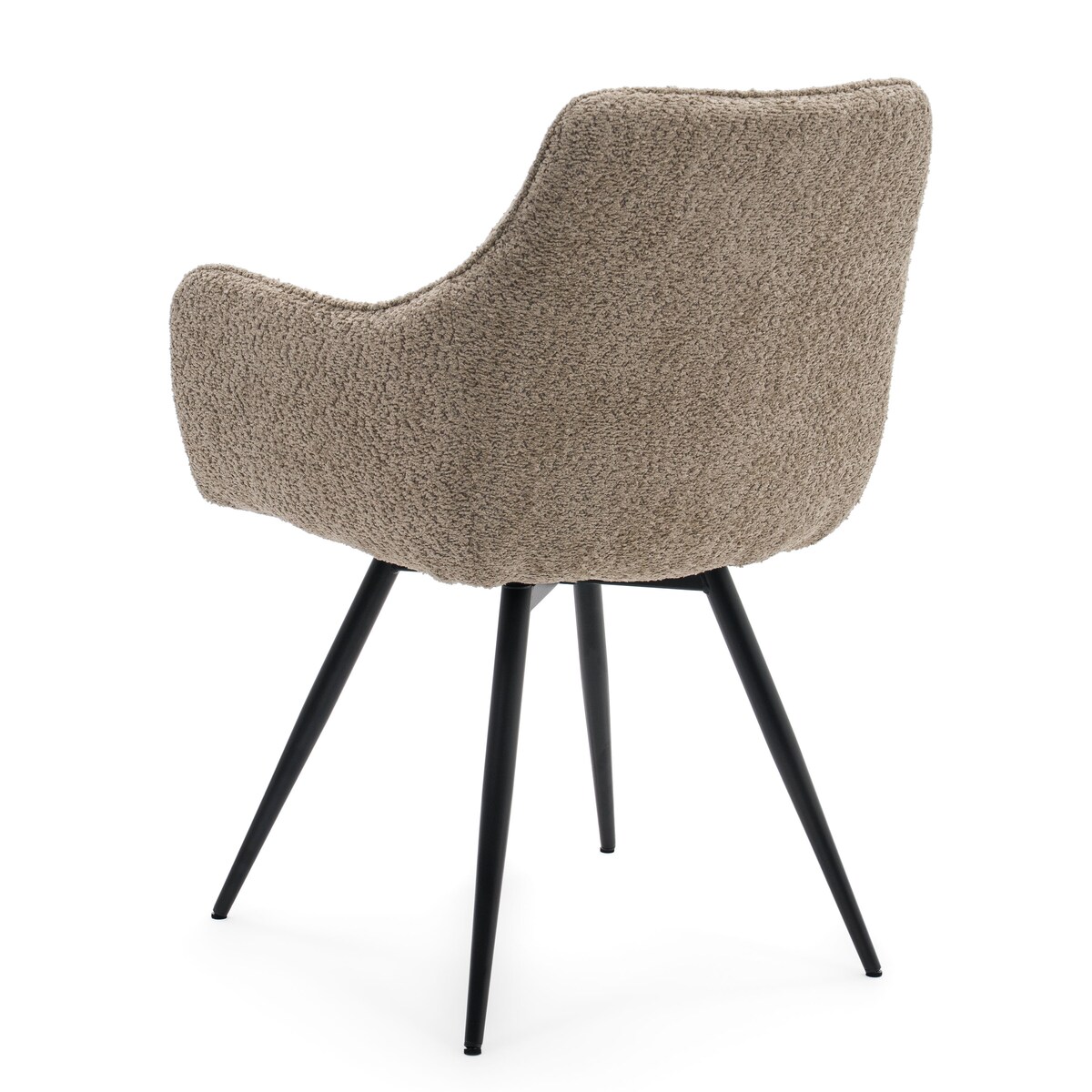 Krzesło tapicerowane obrotowe boucle do salonu QUATTRO beżowe