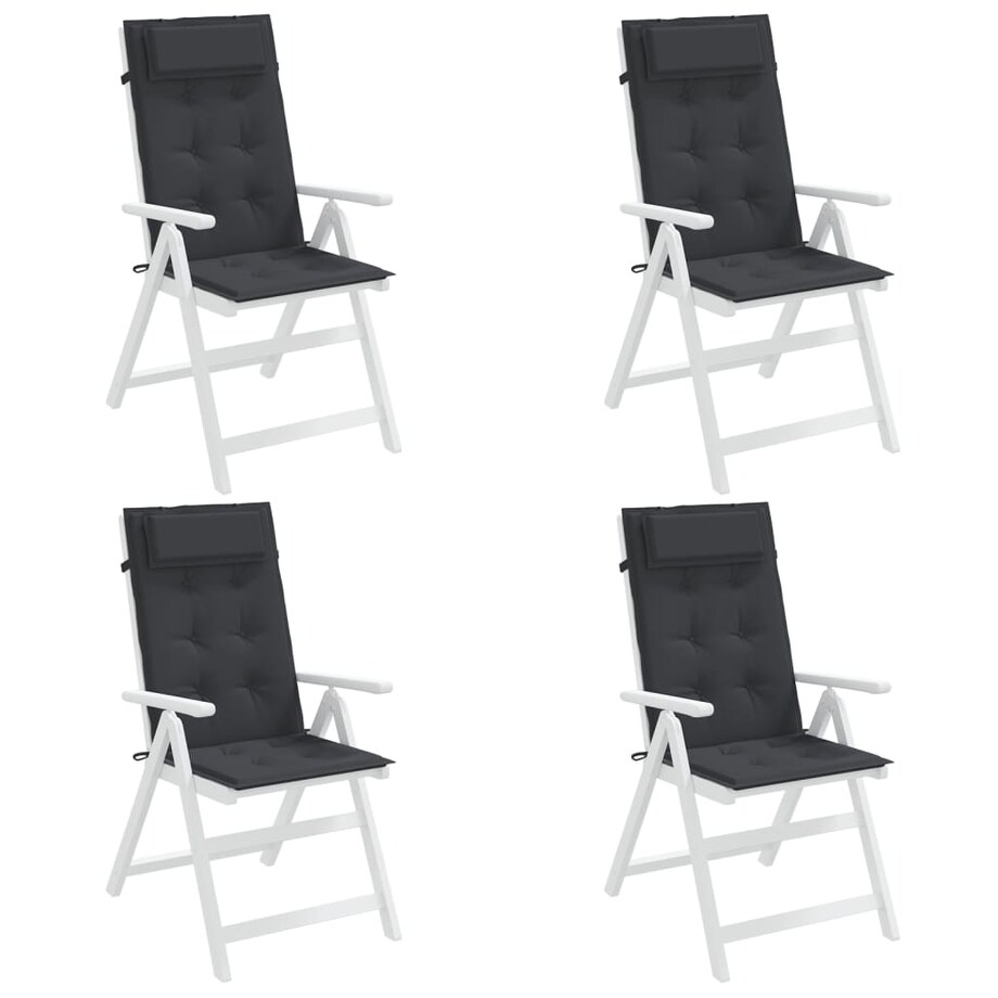 vidaXL Poduszki na krzesła z wysokim oparciem, 4 szt., czarne, Oxford