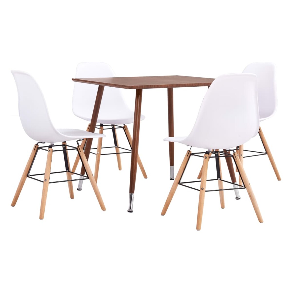 vidaXL 5-częściowy zestaw mebli jadalnianych, plastik, biały