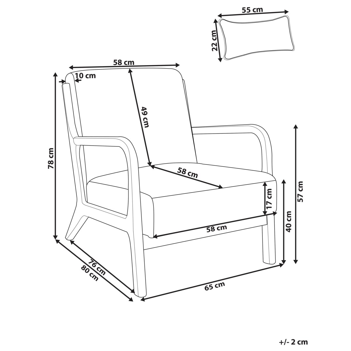 Fotel SKOVDE Sztuczne futro Jasnobeżowy