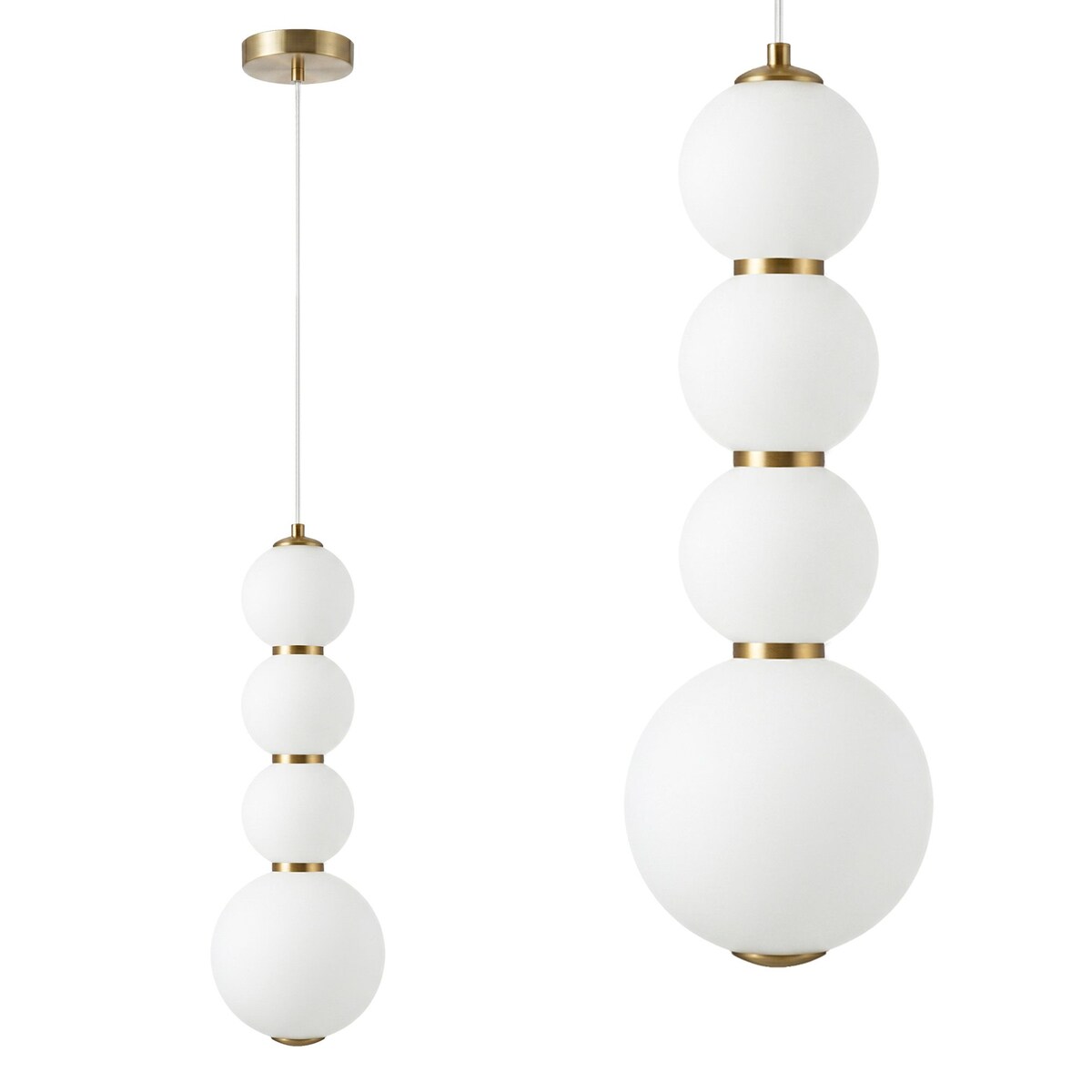 Lampa Sufitowa Wisząca Lhj114-4Cp Led Złoty Szczotkowany, Metal, Tworzywo Sztuczne