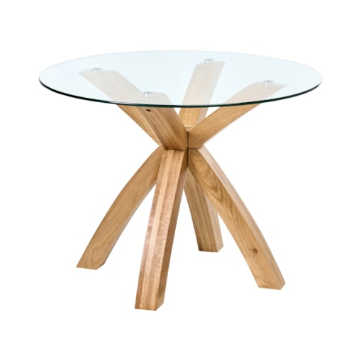 Stół do jadalni YAPP Jasnobrązowy 100 cm Szkło hartowane