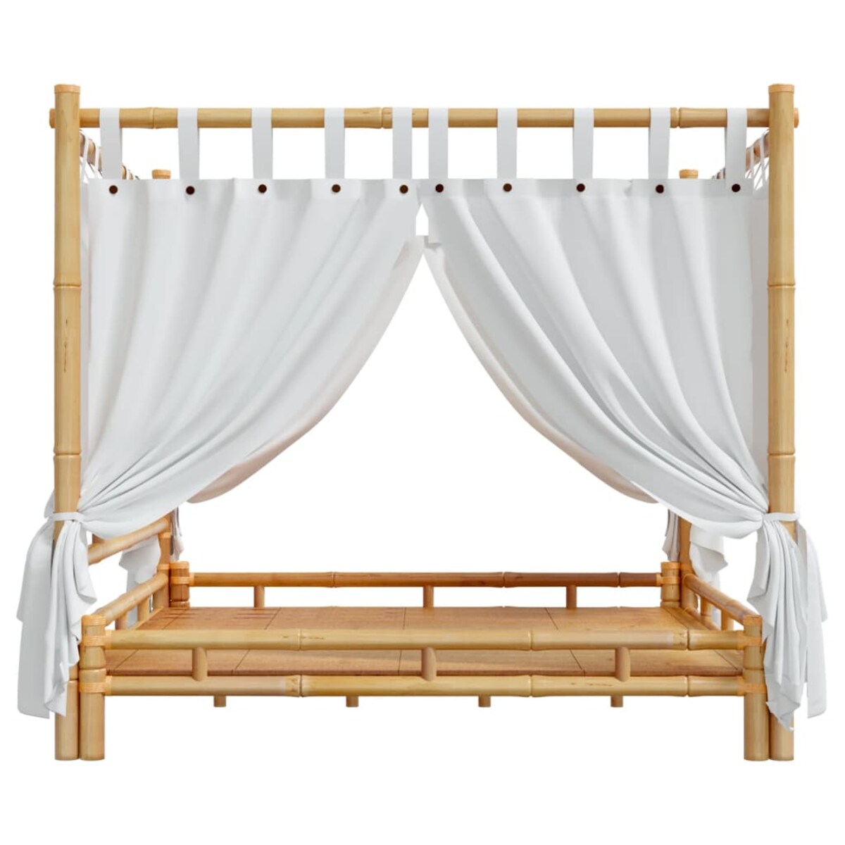 vidaXL Łóżko z baldachimem, 200x200 cm, bambusowe