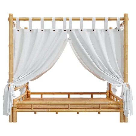 vidaXL Łóżko z baldachimem, 200x200 cm, bambusowe