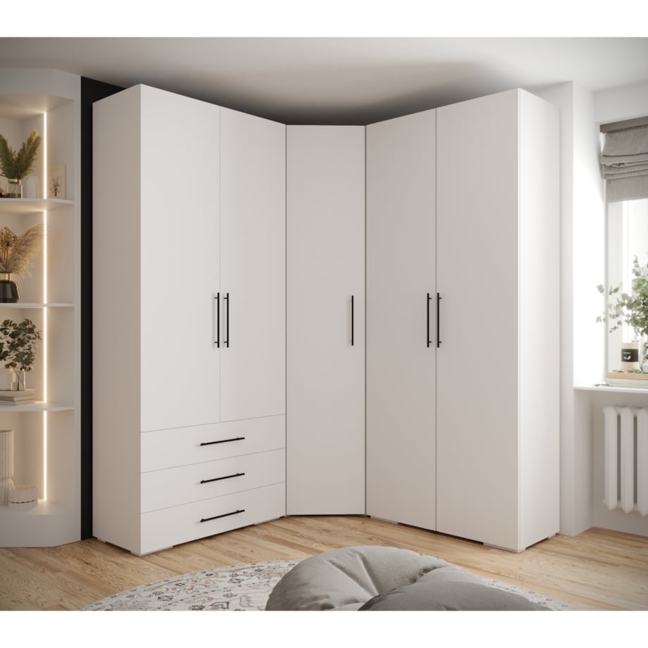 Garderoba wysoka do przedpokoju INOVA 3 Z1 biały+czarny