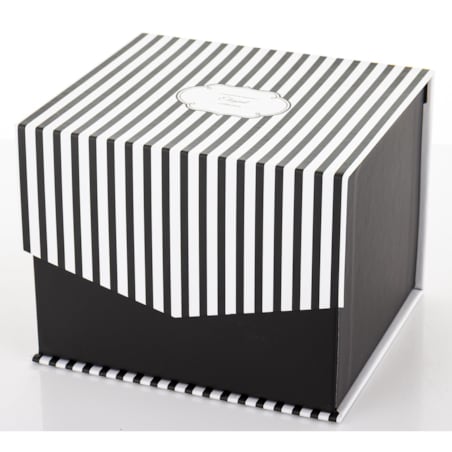 Kubek porcelanowy11,5x13x10 cm w pudełku 450 ml TASSA - w czarno-białe paski