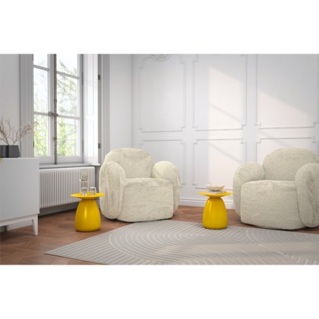 Stolik drewniany różne kolory Baobab 34, kolor żółty