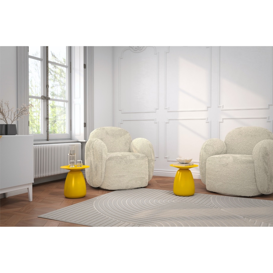 Stolik drewniany różne kolory Baobab 34, kolor żółty