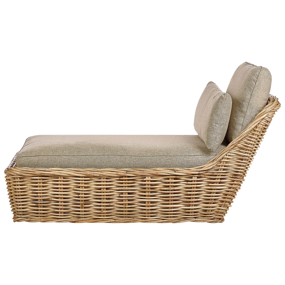 Leżak ogrodowy z poduszką BELSITO Rattan Naturalny