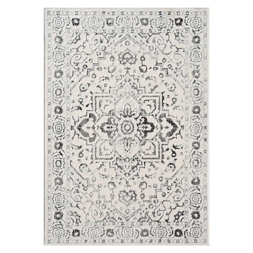 Dywan klasyczny vintage z efektem postarzenia Lounia 6380 Szary Krem 120x170