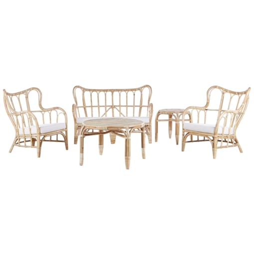 Zestaw ogrodowy rattanowy 4-osobowy naturalny BRINDISI