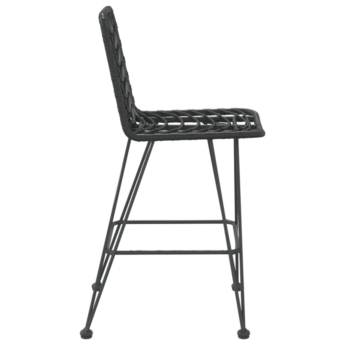 vidaXL Stołki barowe, 2 szt., czarne 45x56x103,5 cm, PE, rattan i stal