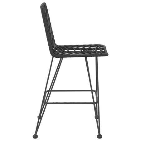 vidaXL Stołki barowe, 2 szt., czarne 45x56x103,5 cm, PE, rattan i stal