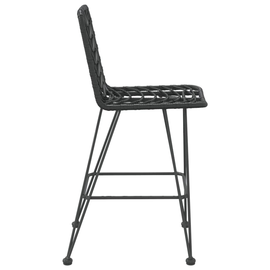 vidaXL Stołki barowe, 2 szt., czarne 45x56x103,5 cm, PE, rattan i stal