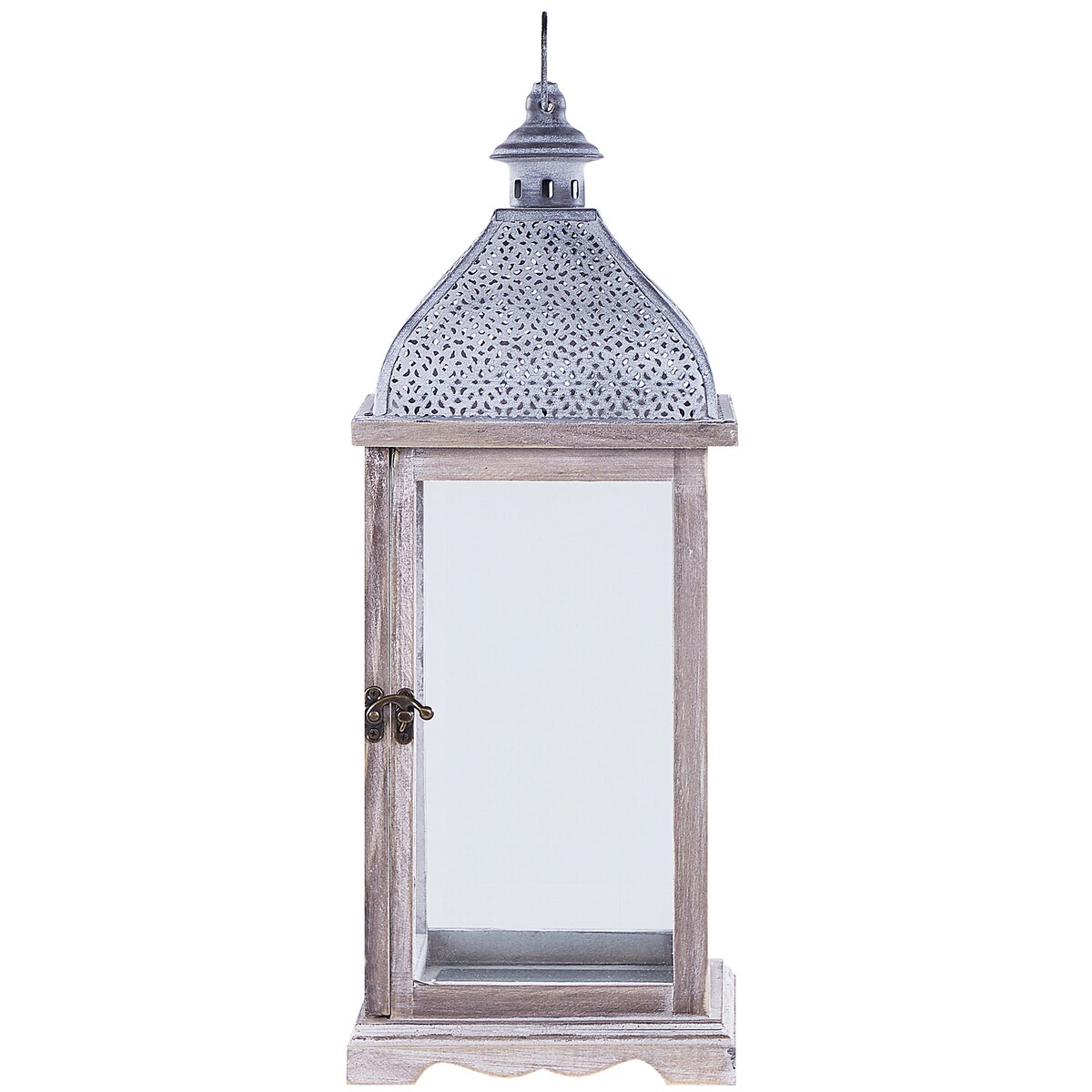 Lampion SAMAR Drewno sosnowe 47 cm Biały