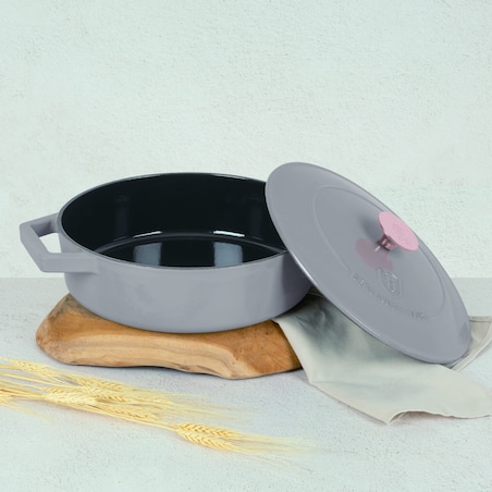Płytki garnek żeliwny 26cm BerlingerHaus Taupe BH-6527