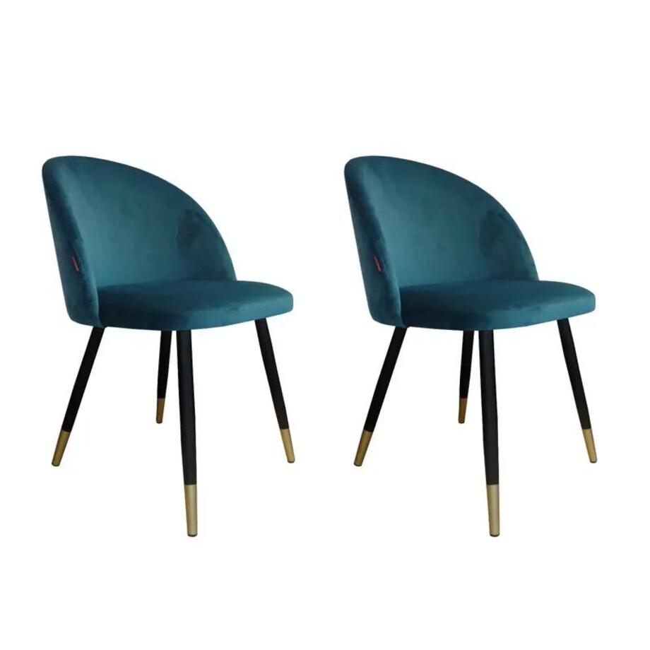 Zestaw krzeseł CLAUDINE 1 VELVET GOLD 2 szt morskie
