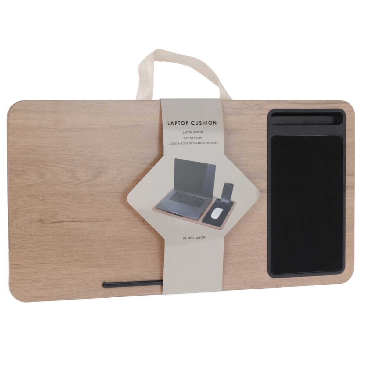 Stolik pod laptopa z poduszką i miejscem na mysz CALM, 57,5 x 30,5 x 4 cm