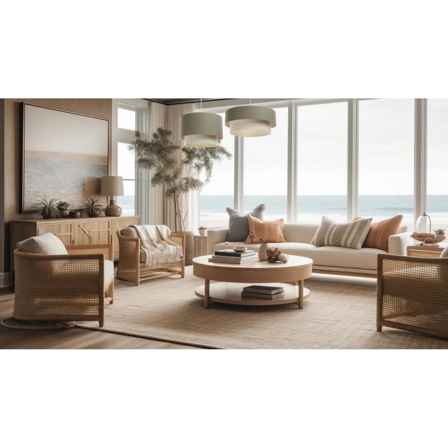 Lampa wisząca ERUTAN DOUBLE 60 zielona/kremowa