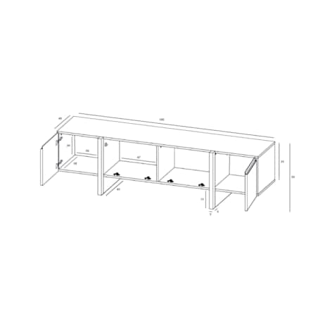 Szafka RTV Kenzo Nowoczesna Komoda RTV Glamour Granatowy Mat 180 cm