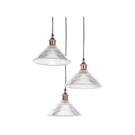 Lampa wisząca szklana 3-punktowa transparentna CURONE