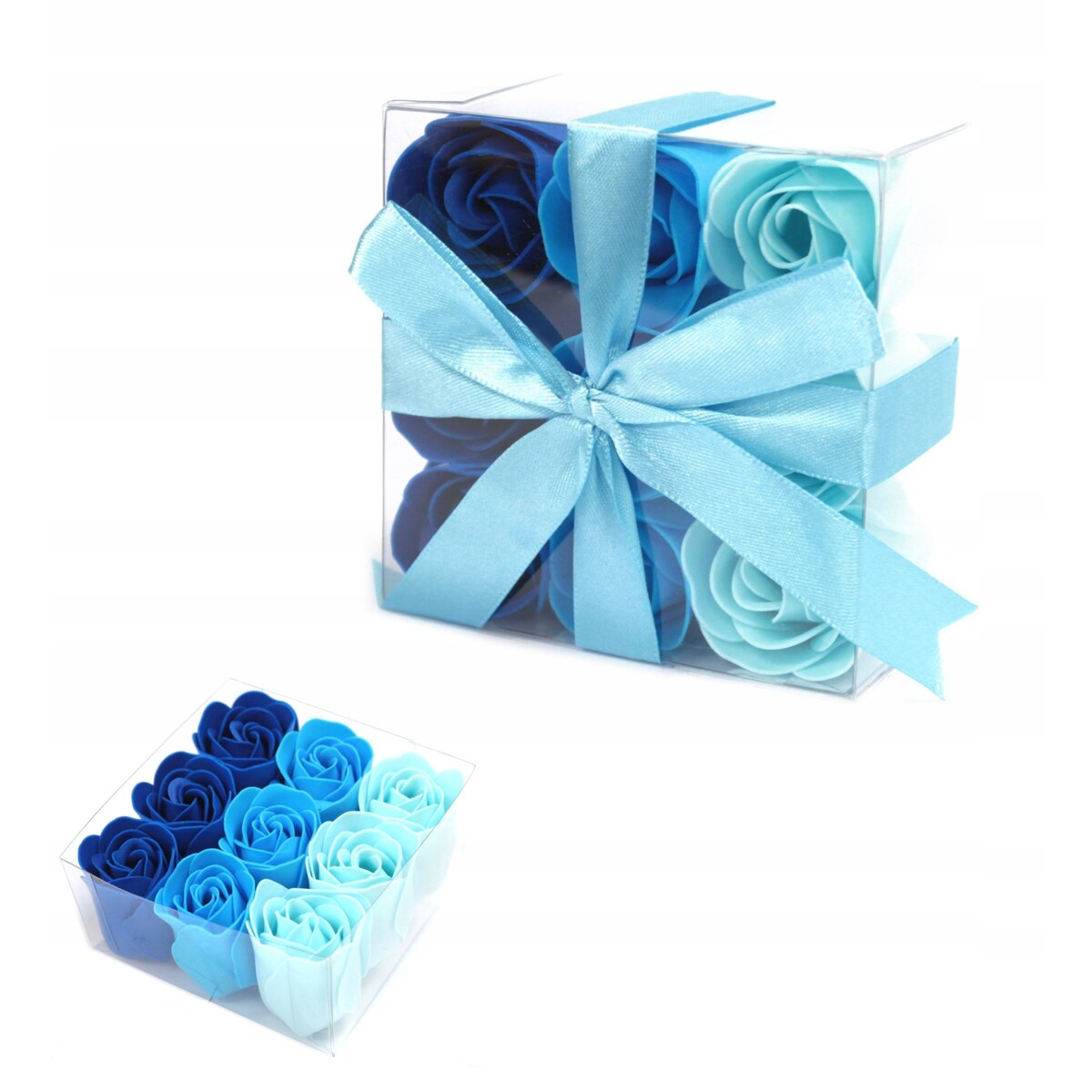 FLOWER BOX róże niebieskie mydlane pachną URODZINY