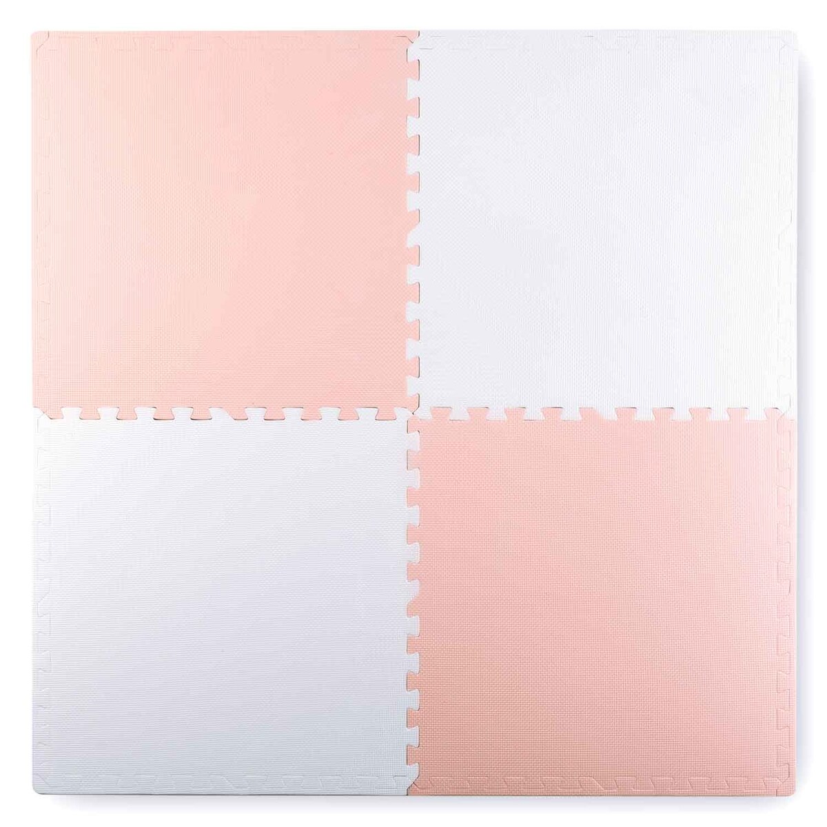 Duża mata piankowa puzzle piankowe 60x60 cm 4 szt. Ricokids biało-różowa