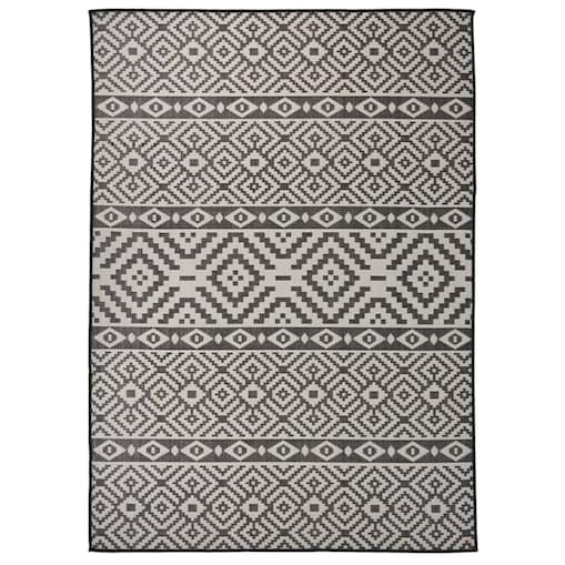 vidaXL Dywan zewnętrzny o płaskim splocie, 120x170 cm, czarne pasy